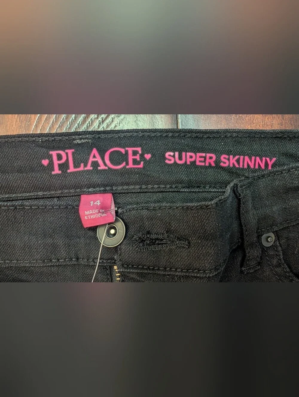 The Children's Place Girls Super Skinny Jeans Size 14 NWT Black Wash $19.50